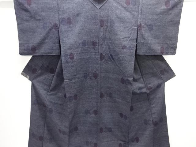 JAPANESE KIMONO / ANTIQUE HITOE KIMONO / SILK / TSUMUGI / WOVEN KIKKO